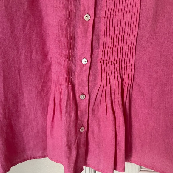 Talbots Pink Linen Top - Picture 4 of 5